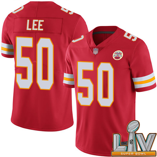Super Bowl LV 2021 Men Kansas City Chiefs #50 Lee Darron Red Team Color Vapor Untouchable Limited Player Nike NFL Jersey